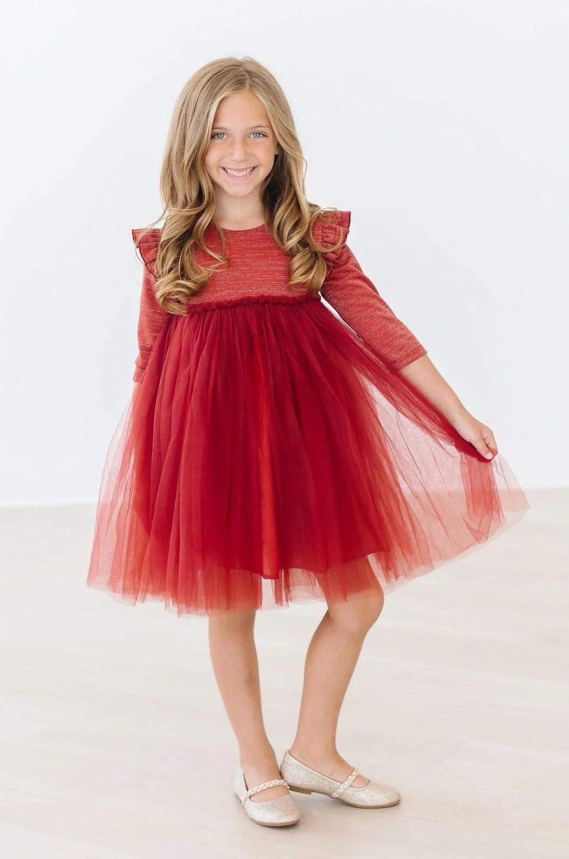 RED SHIMMER TUTU DRESS (4T)