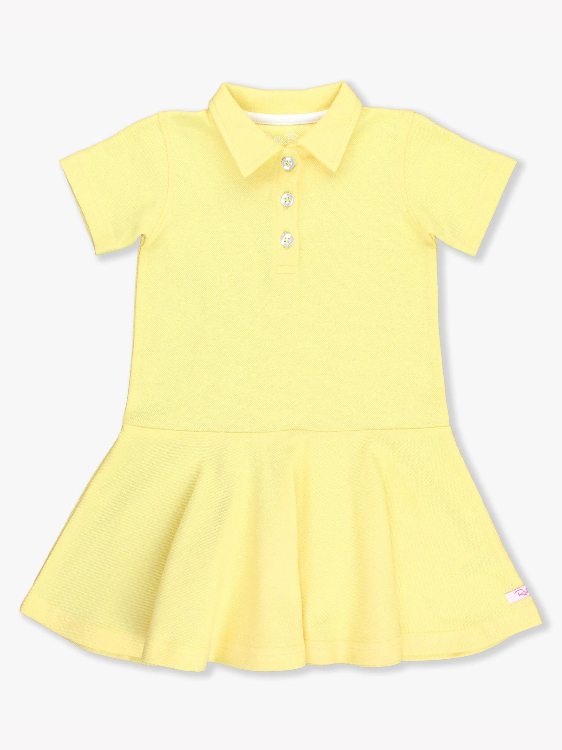 YELLOW PIQUE POLO DRESS