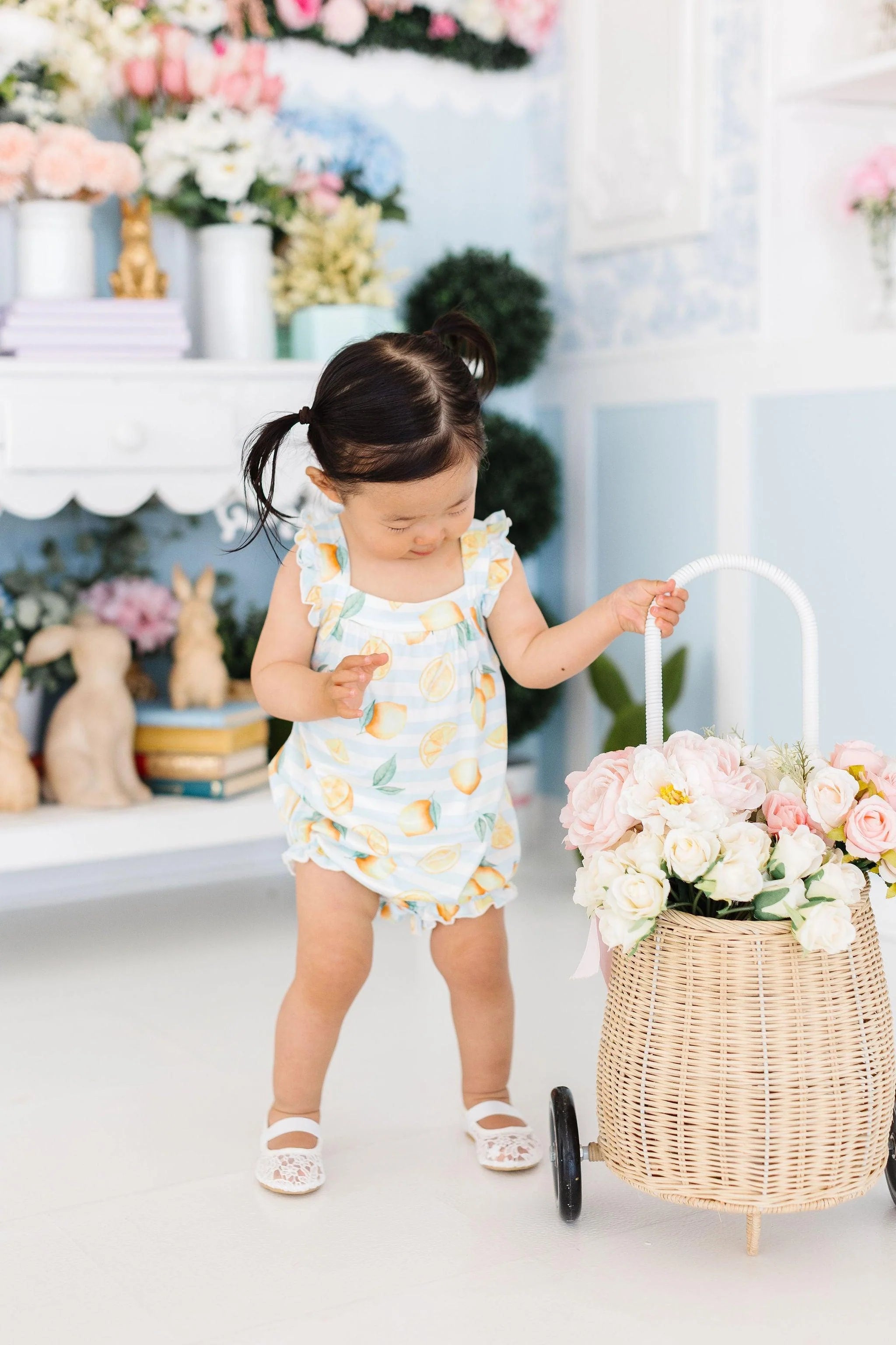 Lemons Ruffle Cross Back Romper