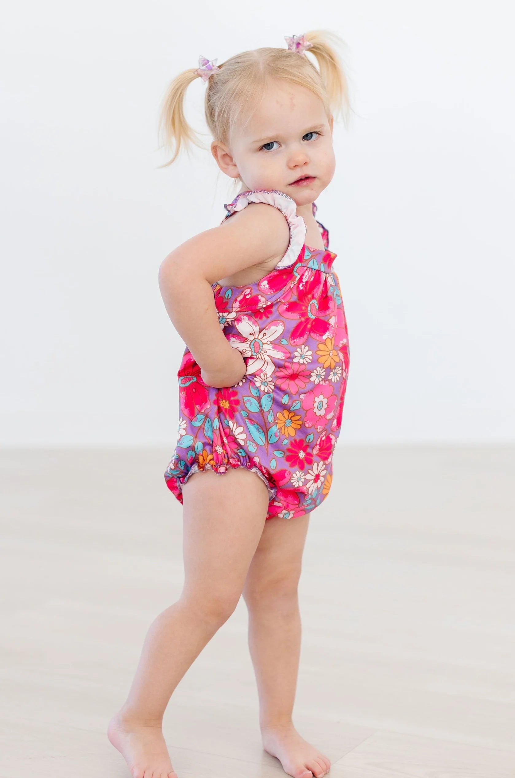 HAWAIIAN FLORAL RUFFLE ROMPER
