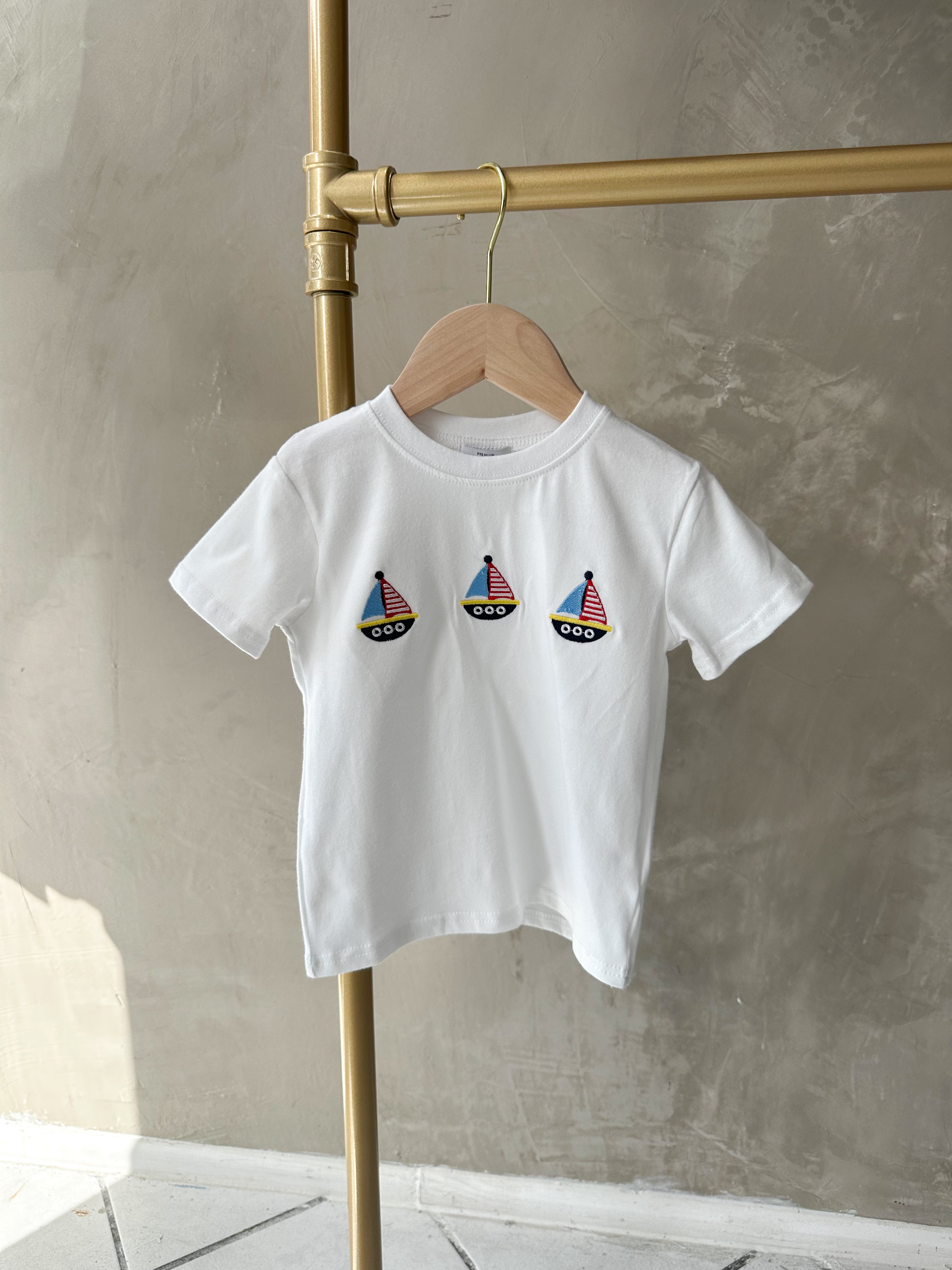 SAILBOAT EMBROIDERY TOP