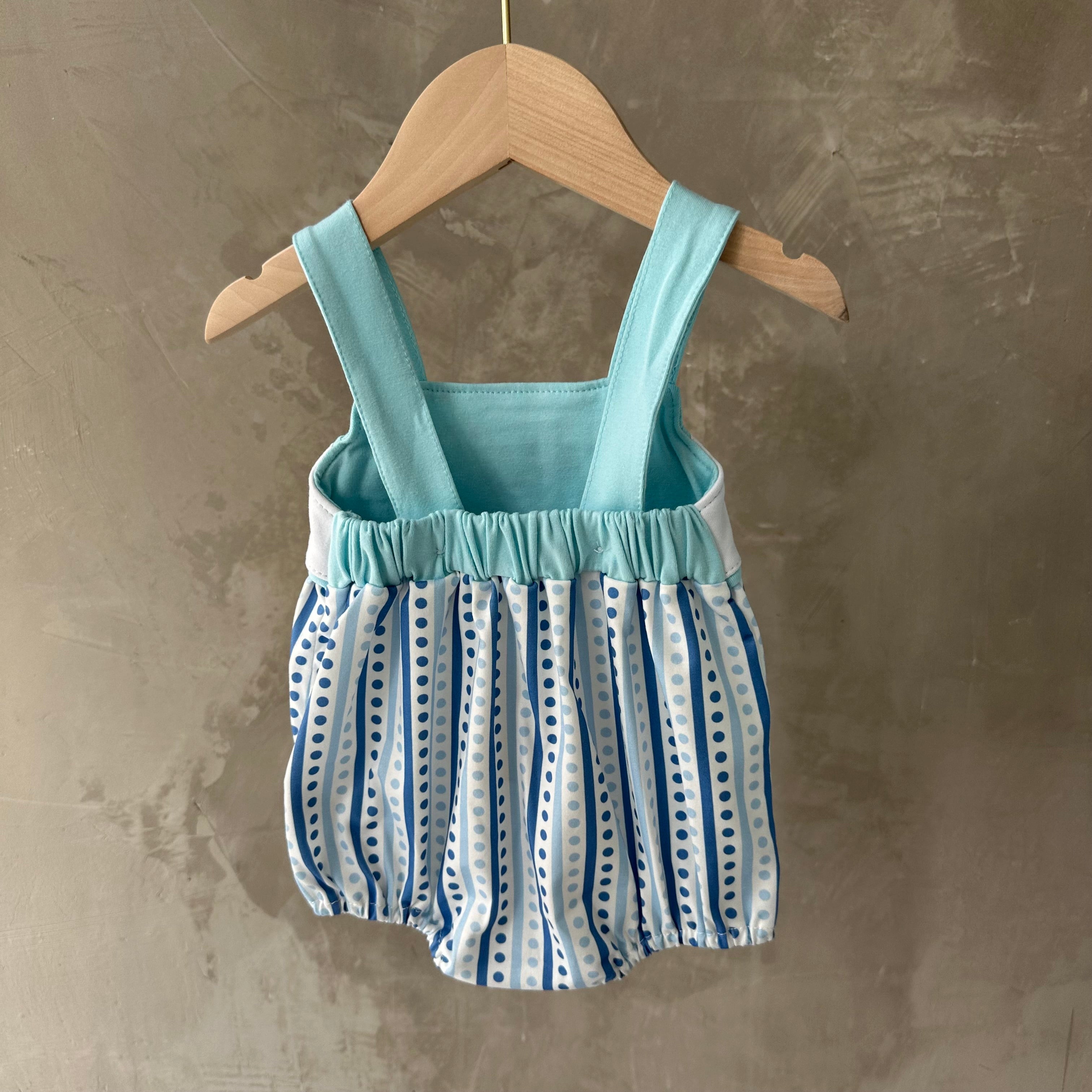 BLUE WHALE EMBROIDERY ROMPER (3M)