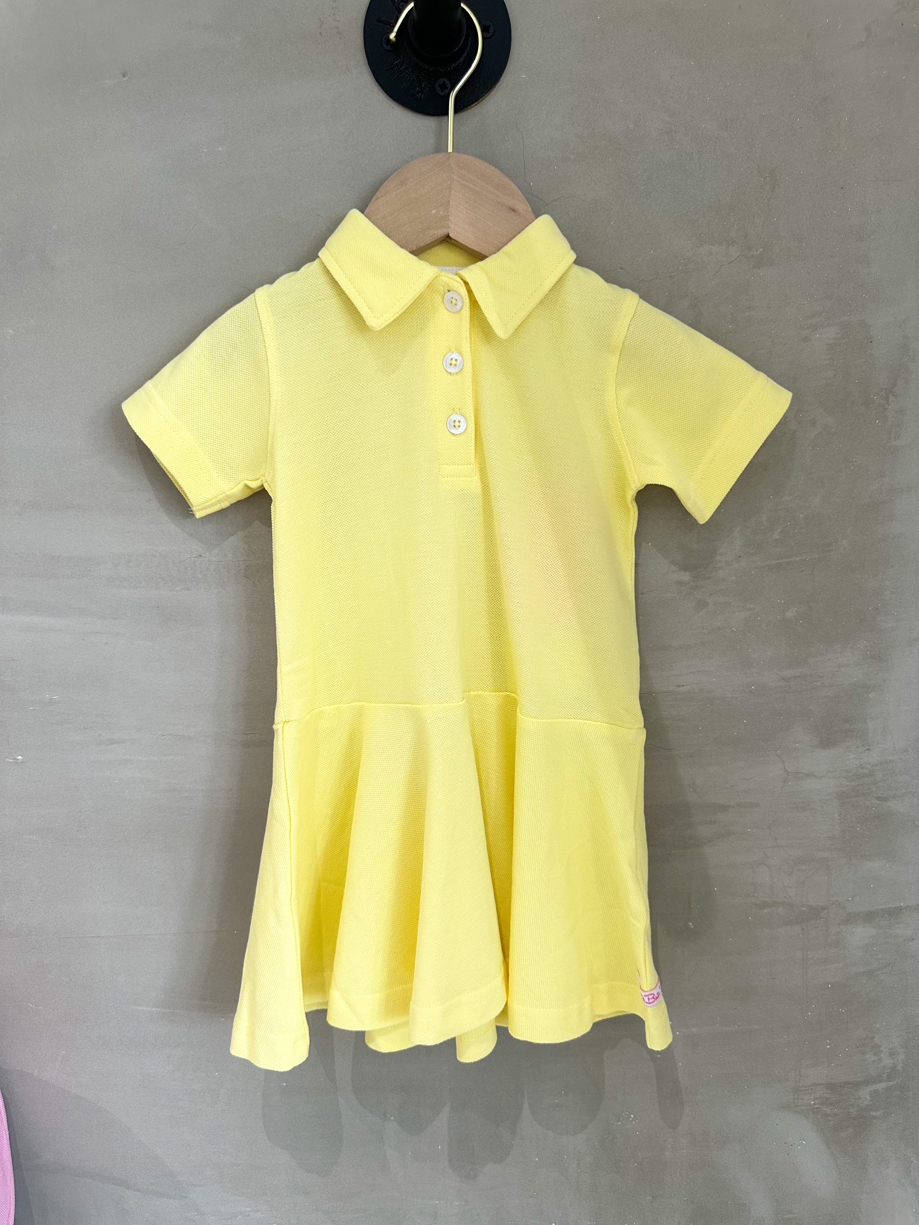 YELLOW PIQUE POLO DRESS