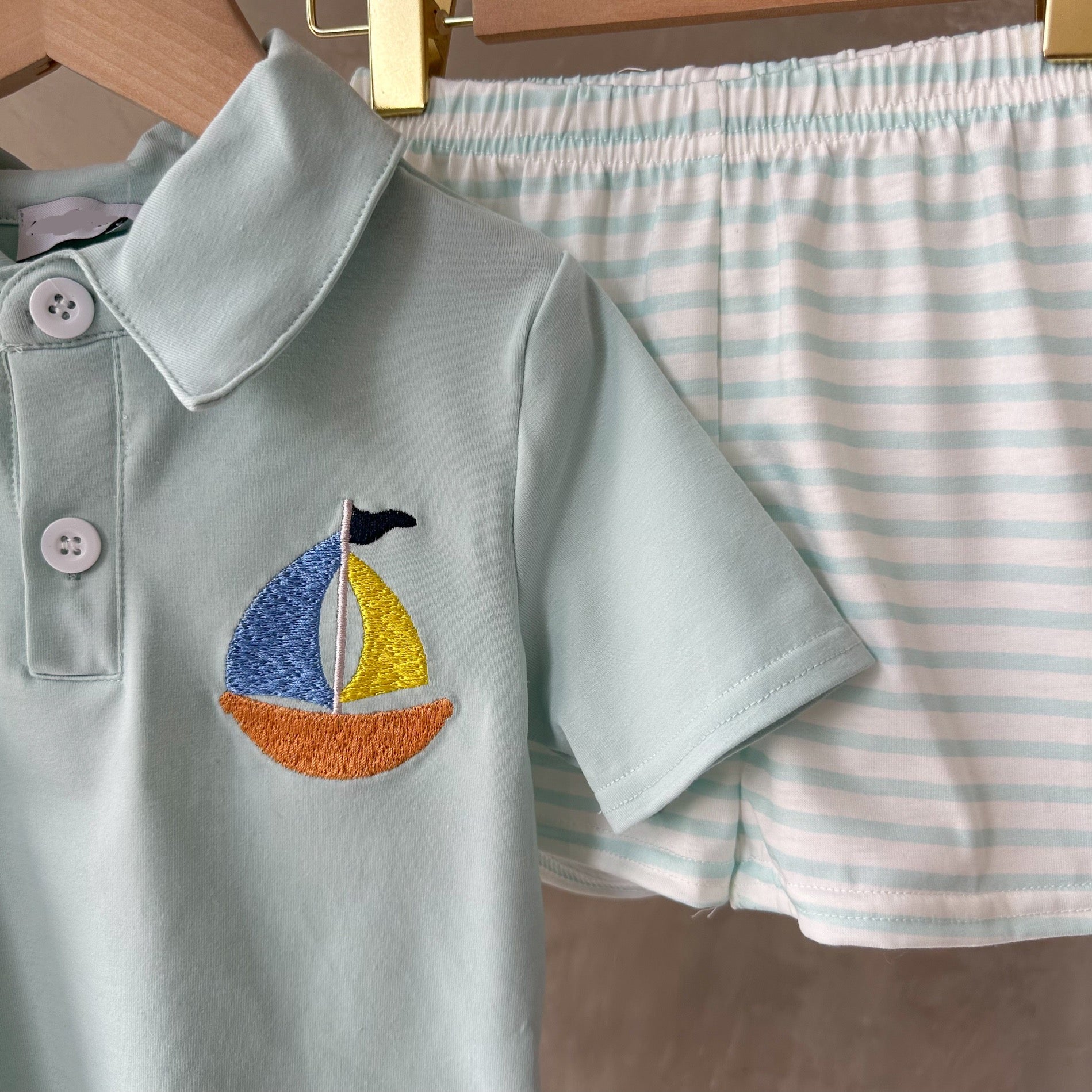 SAILBOAT EMBROIDERY POLO SET