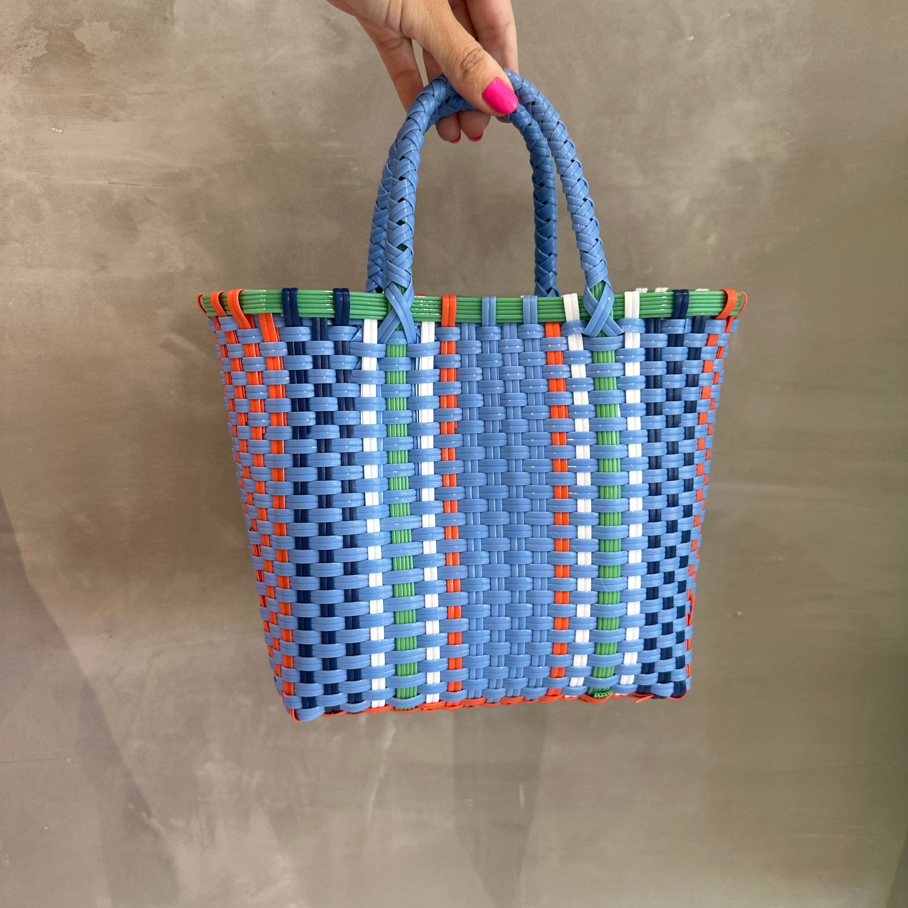 COLORBLOCK BLUE TOTE BAG