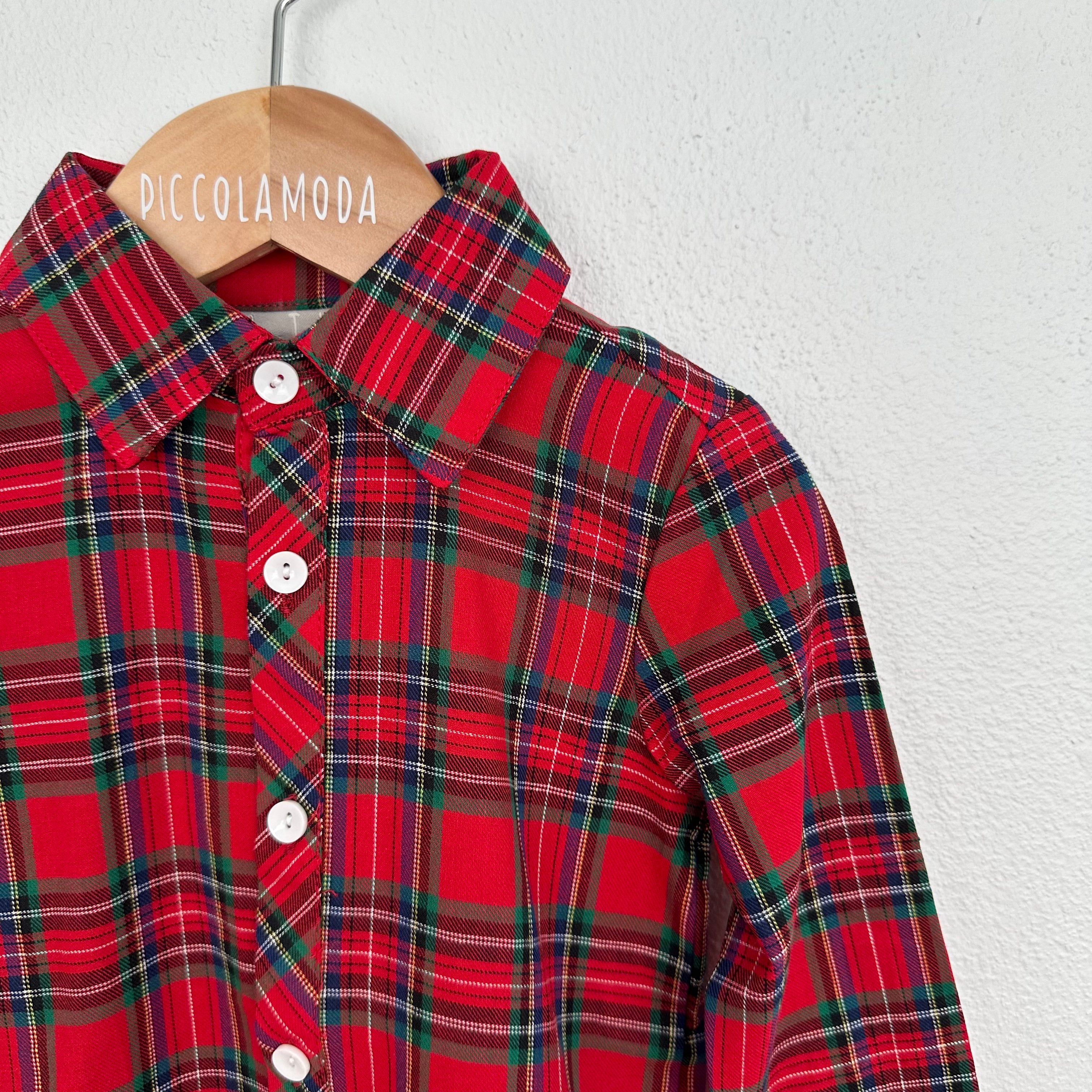 RED PLAID BUTTON DOWN (18-24M)