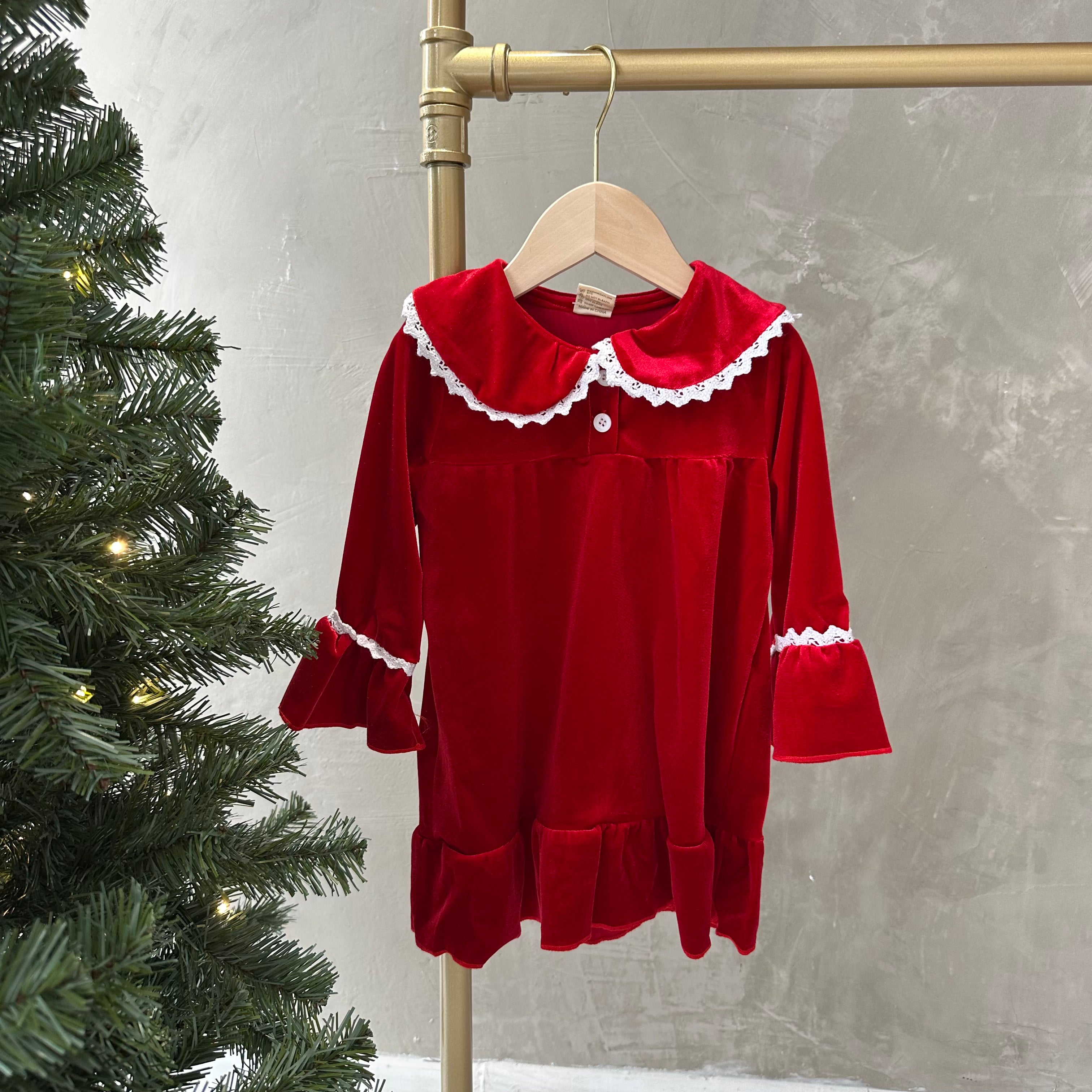 VELVET CHRISTMAS GOWN (2/3t & 5/6y)