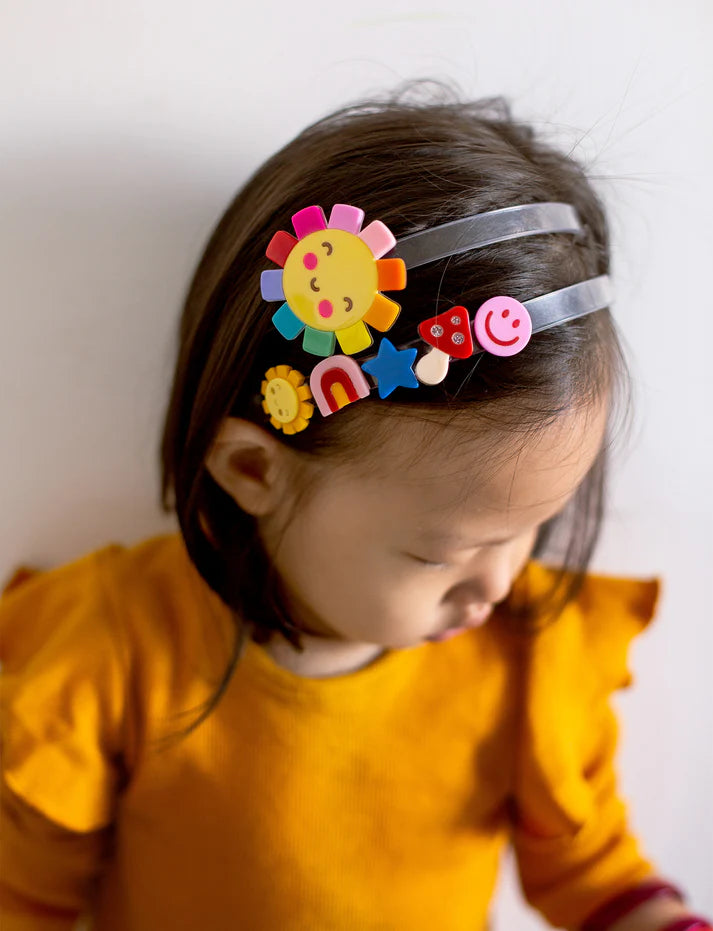 Be Happy Colorful Icons Headband