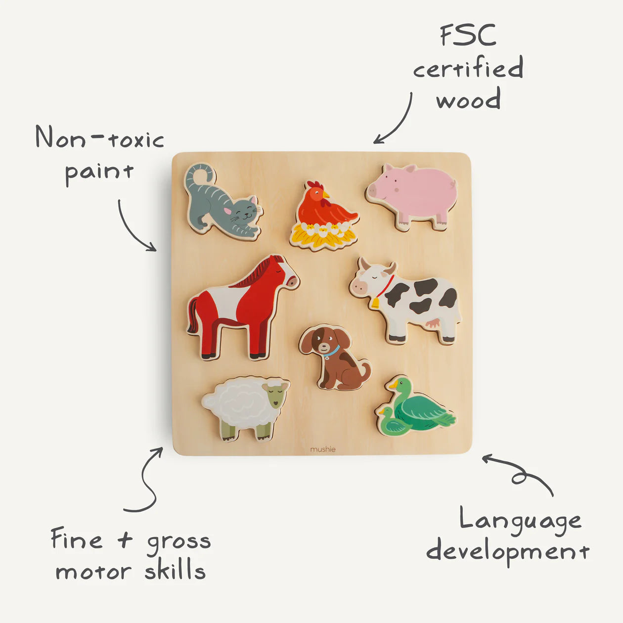Wooden farm puzzle
