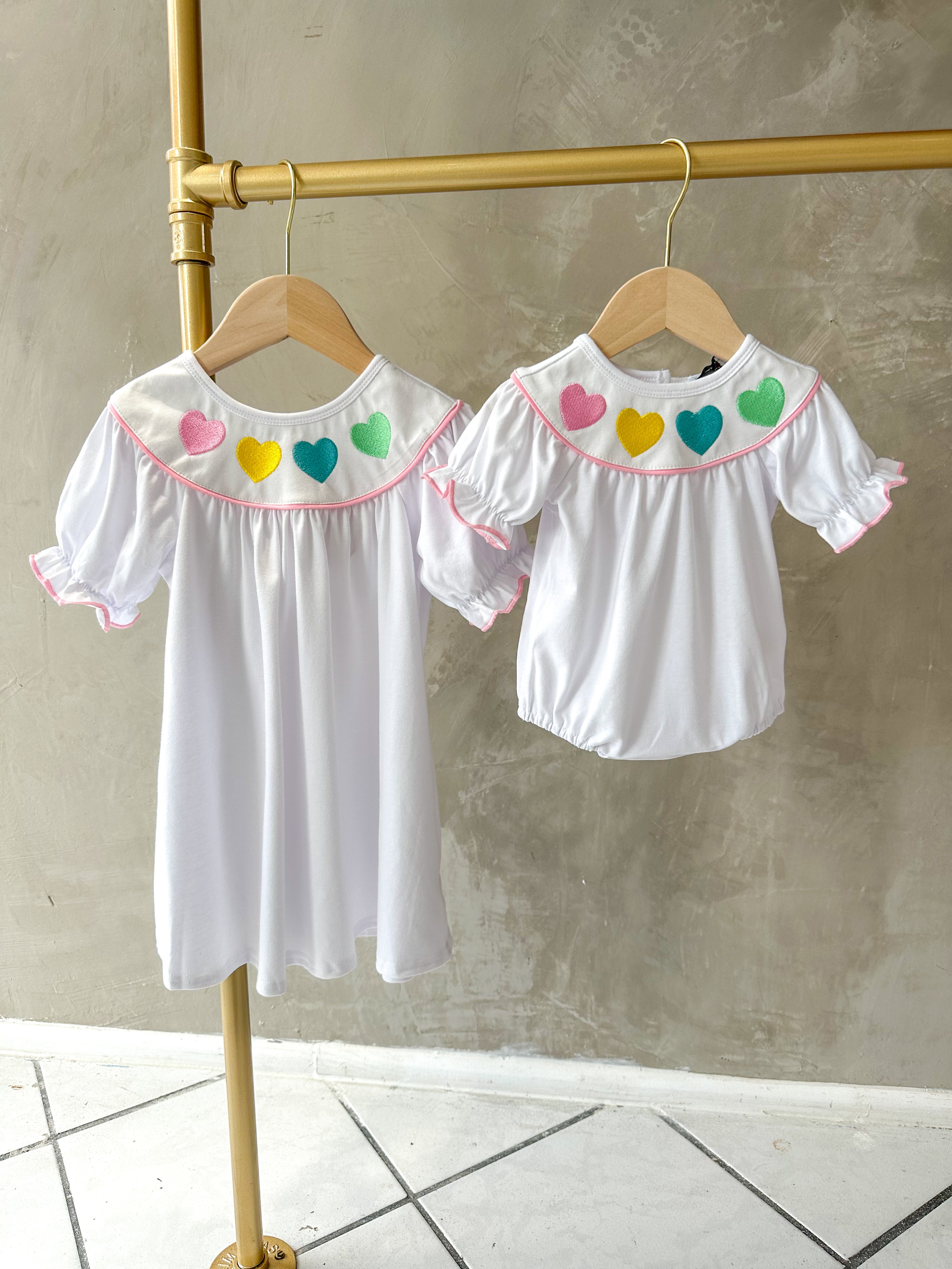 HEARTS EMBROIDERY DRESS (2T)