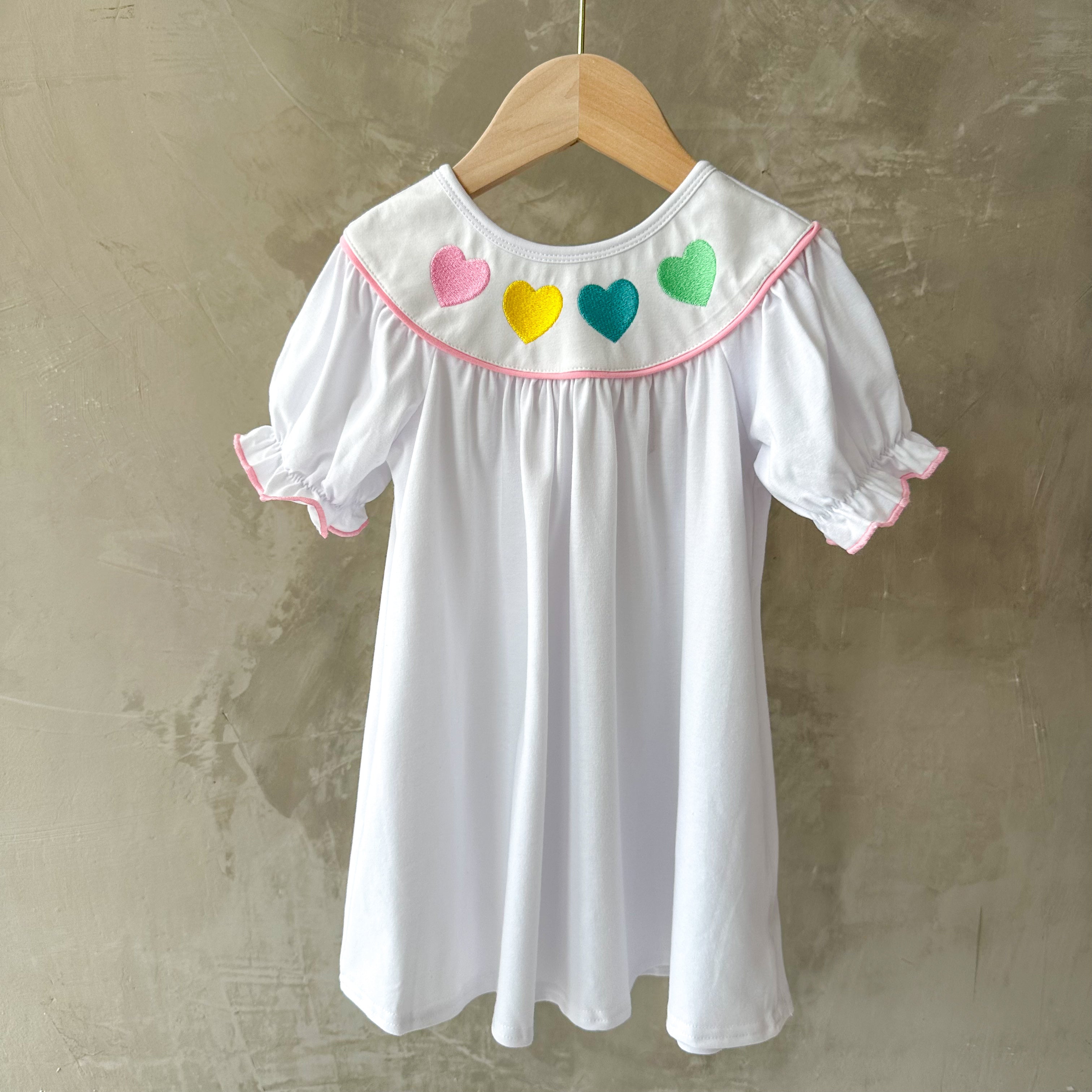 HEARTS EMBROIDERY DRESS (2T)