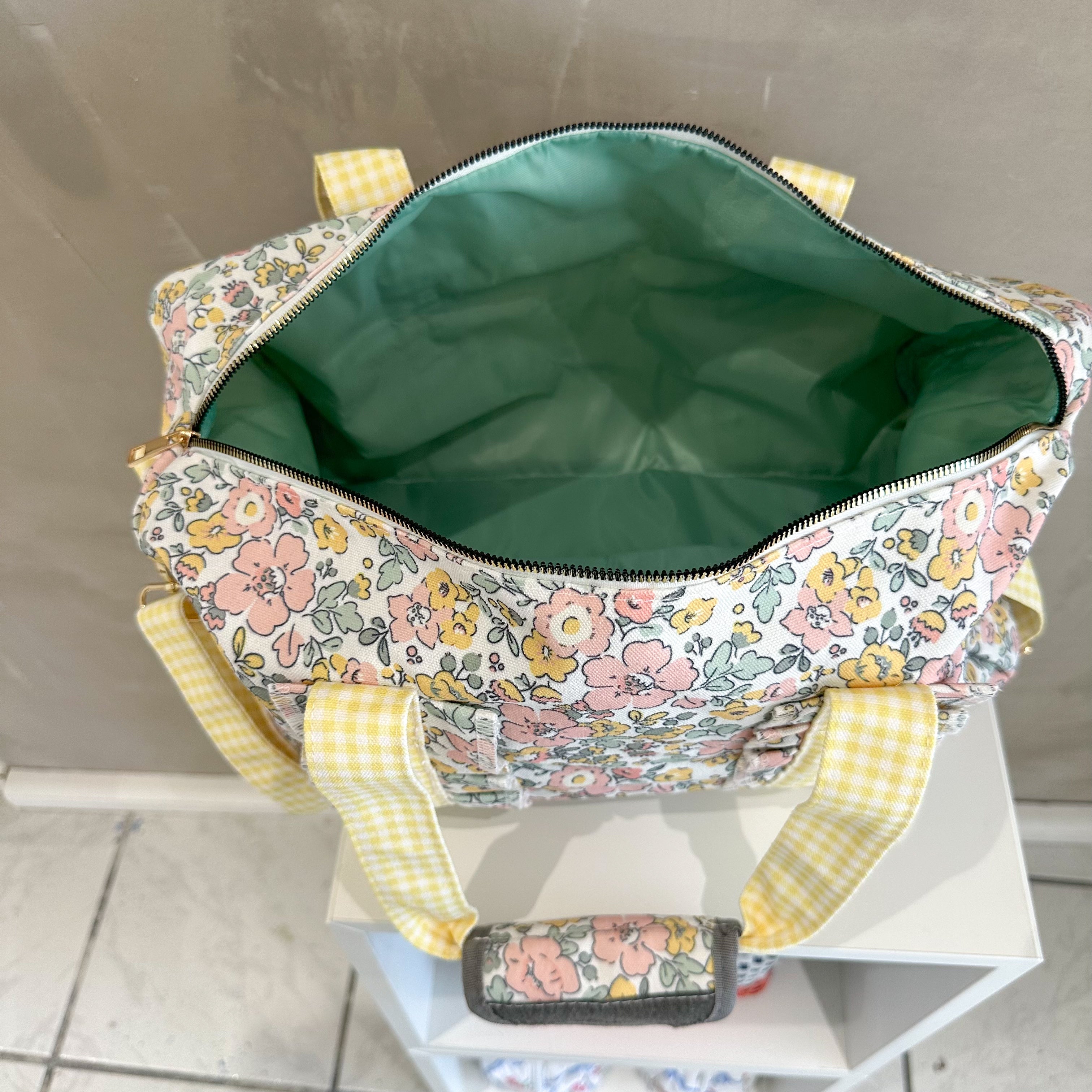 YELLOW FLORAL TRAVEL BAG