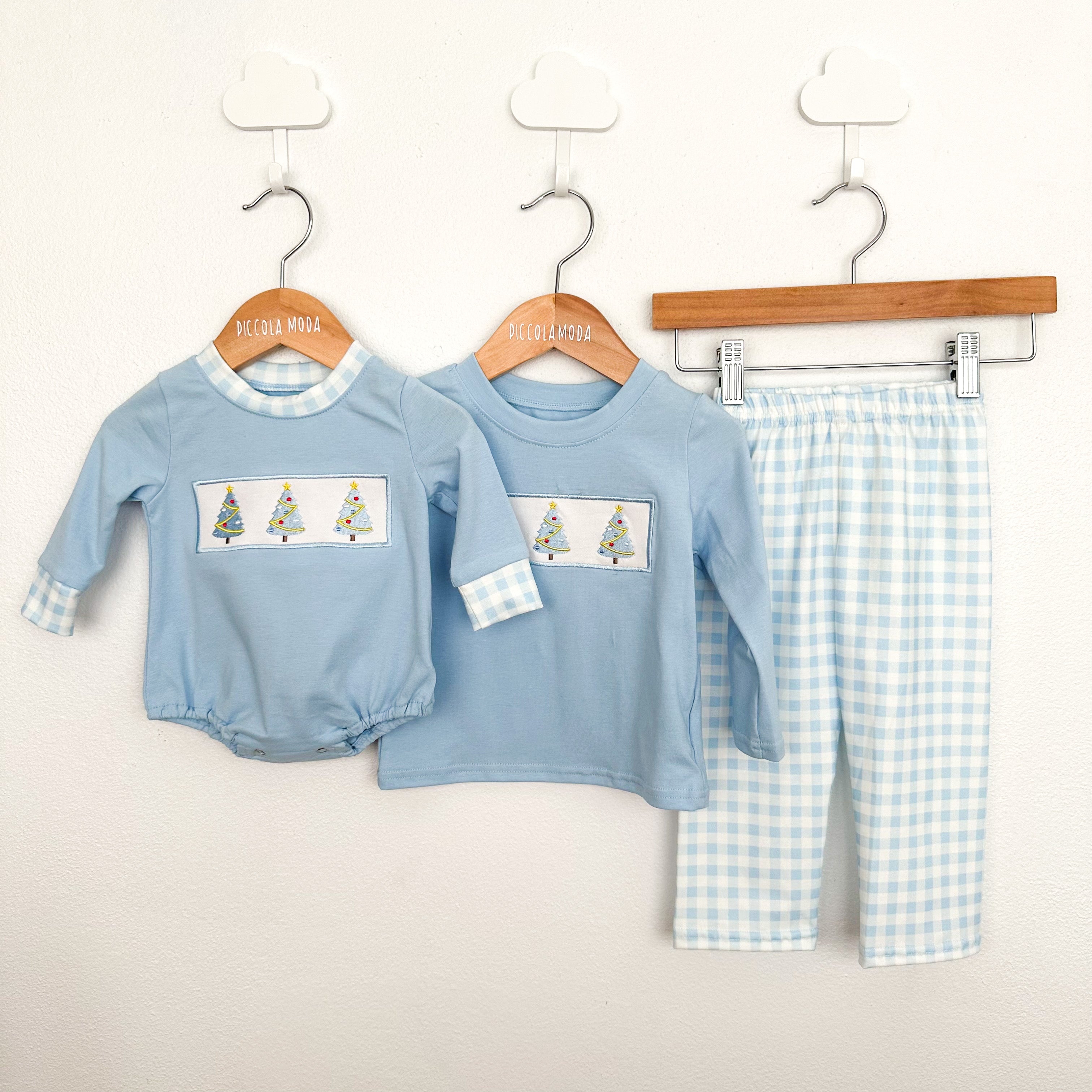 BLUE CHRISTMAS EMBROIDERY BUBBLE (18M)