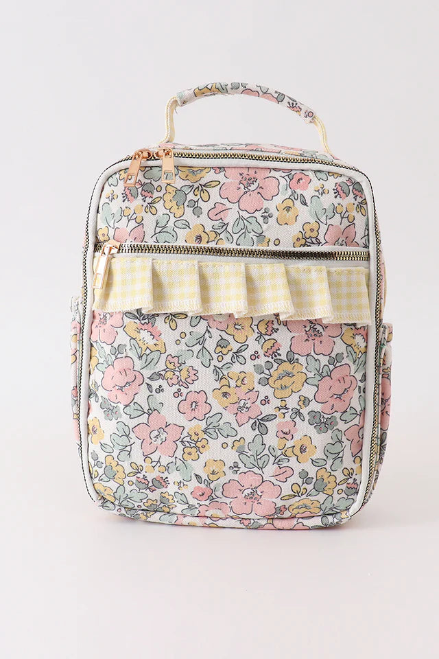 YELLOW FLORAL LUNCH BAG