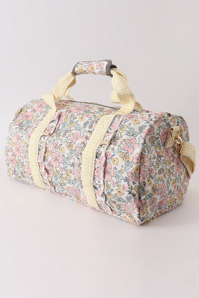 YELLOW FLORAL TRAVEL BAG