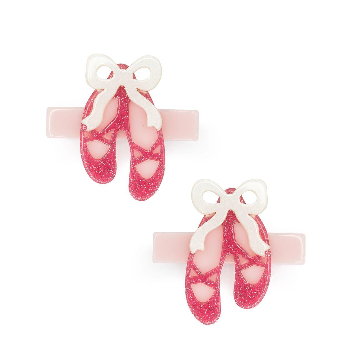 ballet slipper vintage pink hair clips (pair)