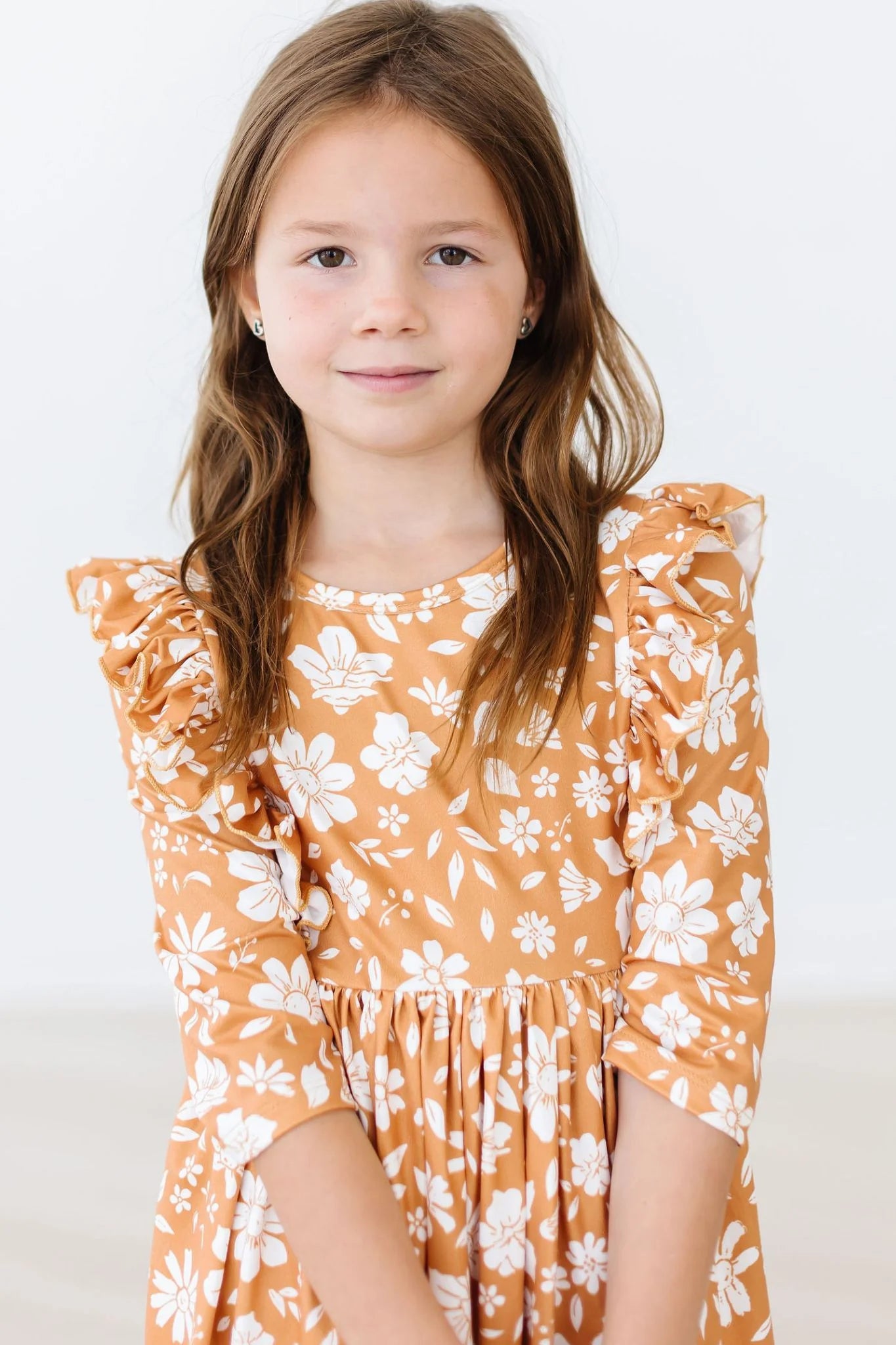 GOLDEN BLOOMS RUFFLE DRESS (2T)