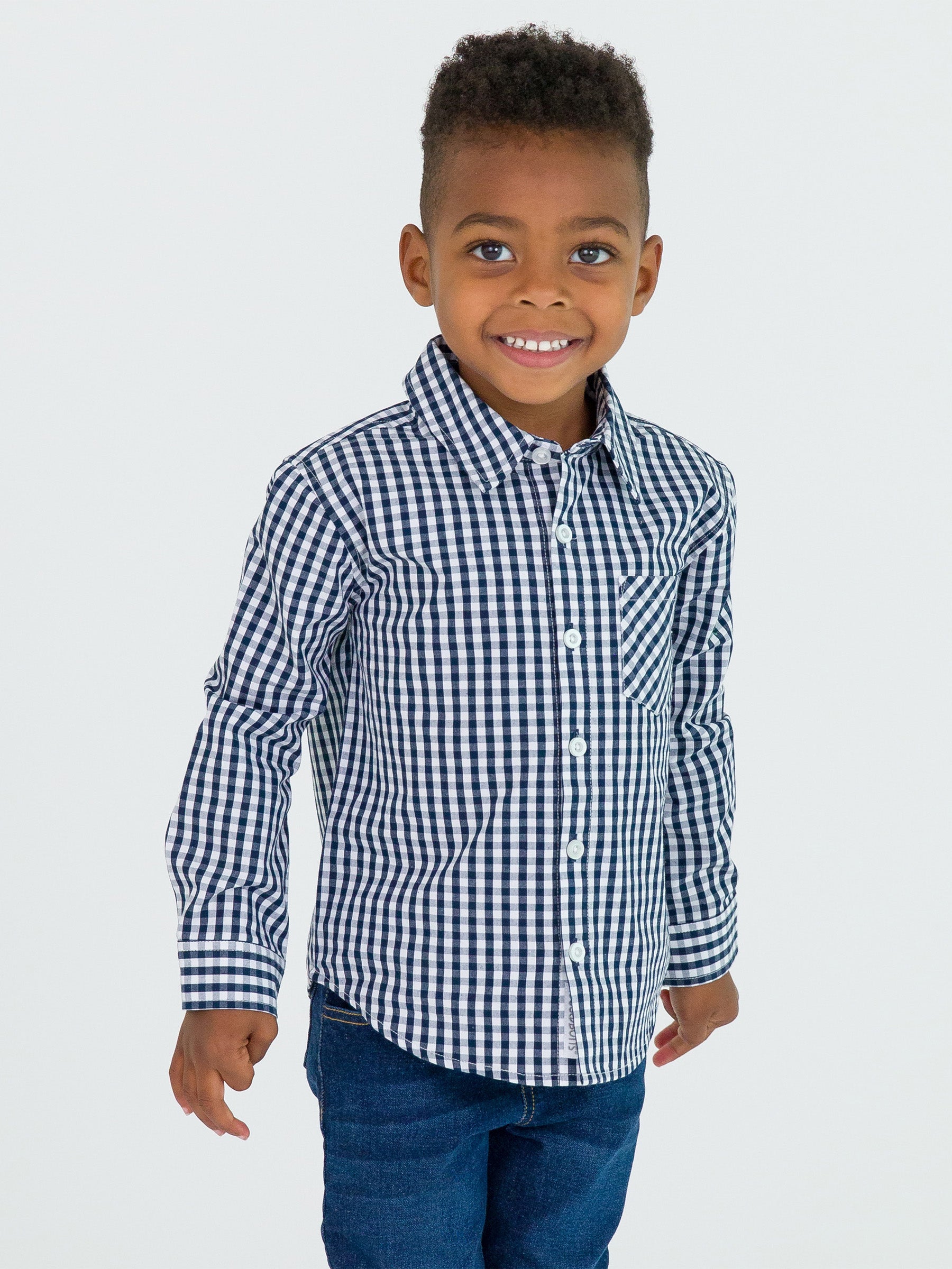 DARK NAVY LONG SLEEVE BUTTON DOWN SHIRT